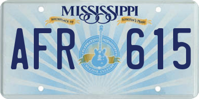 MS license plate AFR615
