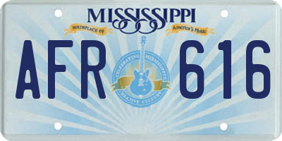 MS license plate AFR616