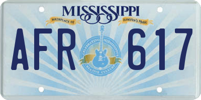 MS license plate AFR617