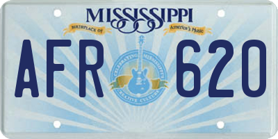 MS license plate AFR620