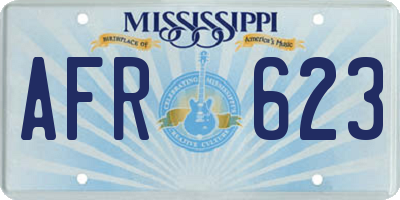 MS license plate AFR623