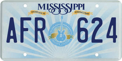 MS license plate AFR624