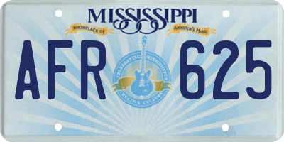 MS license plate AFR625