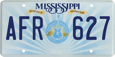 MS license plate AFR627