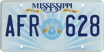 MS license plate AFR628