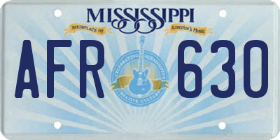 MS license plate AFR630