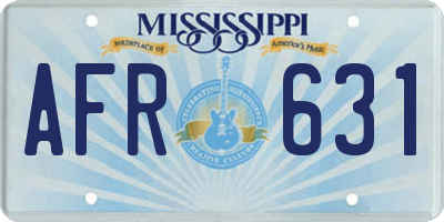 MS license plate AFR631