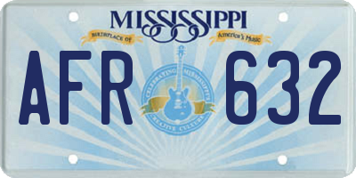 MS license plate AFR632
