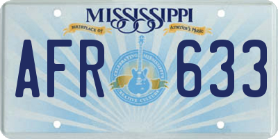 MS license plate AFR633