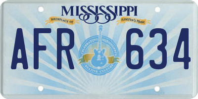 MS license plate AFR634