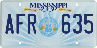 MS license plate AFR635