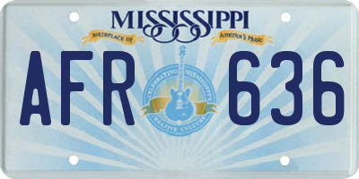 MS license plate AFR636