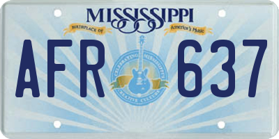 MS license plate AFR637