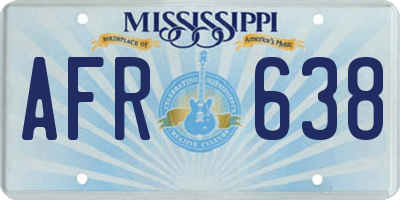 MS license plate AFR638