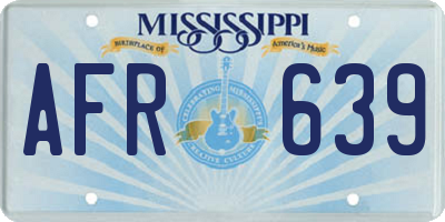 MS license plate AFR639