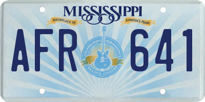 MS license plate AFR641