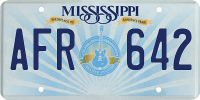 MS license plate AFR642