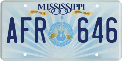 MS license plate AFR646