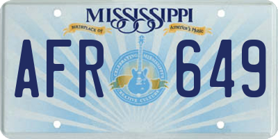MS license plate AFR649
