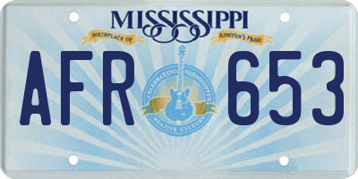 MS license plate AFR653