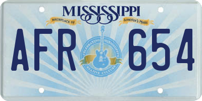 MS license plate AFR654