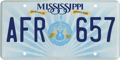 MS license plate AFR657