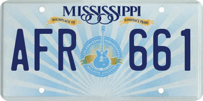 MS license plate AFR661