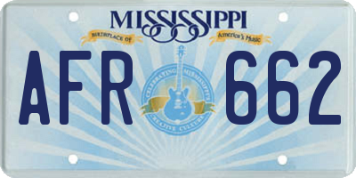 MS license plate AFR662