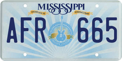 MS license plate AFR665