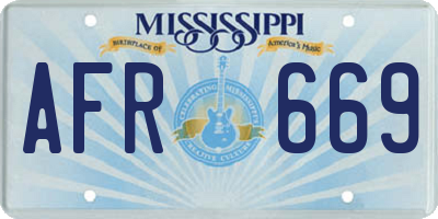 MS license plate AFR669