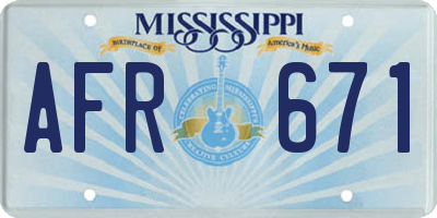 MS license plate AFR671