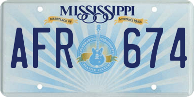 MS license plate AFR674