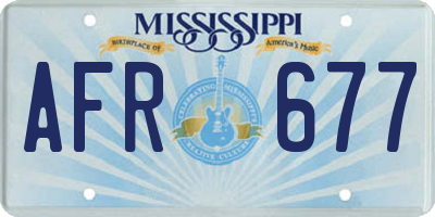 MS license plate AFR677