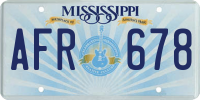 MS license plate AFR678