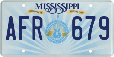 MS license plate AFR679