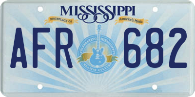 MS license plate AFR682