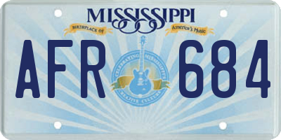 MS license plate AFR684