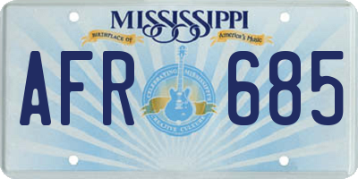 MS license plate AFR685