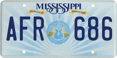 MS license plate AFR686