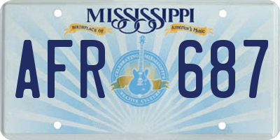 MS license plate AFR687