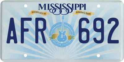 MS license plate AFR692