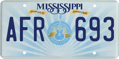MS license plate AFR693