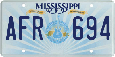 MS license plate AFR694