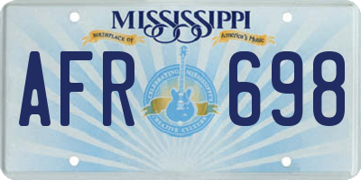 MS license plate AFR698