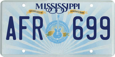 MS license plate AFR699