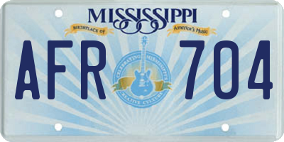 MS license plate AFR704