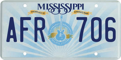 MS license plate AFR706