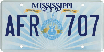 MS license plate AFR707