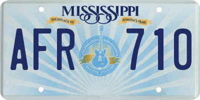 MS license plate AFR710