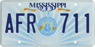 MS license plate AFR711